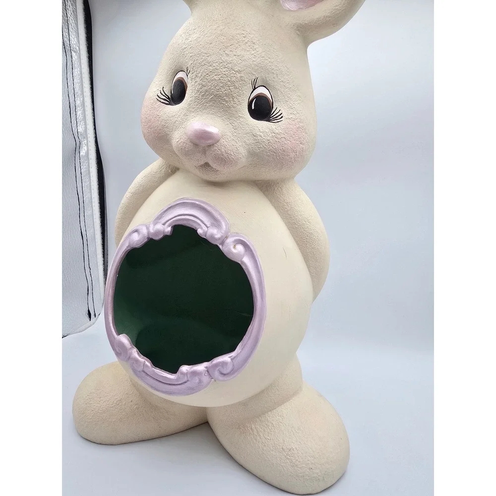Vintage Hand Painted Ceramic‎ Easter Bunny Rabbit Figurine 90s Cute Cottage 15